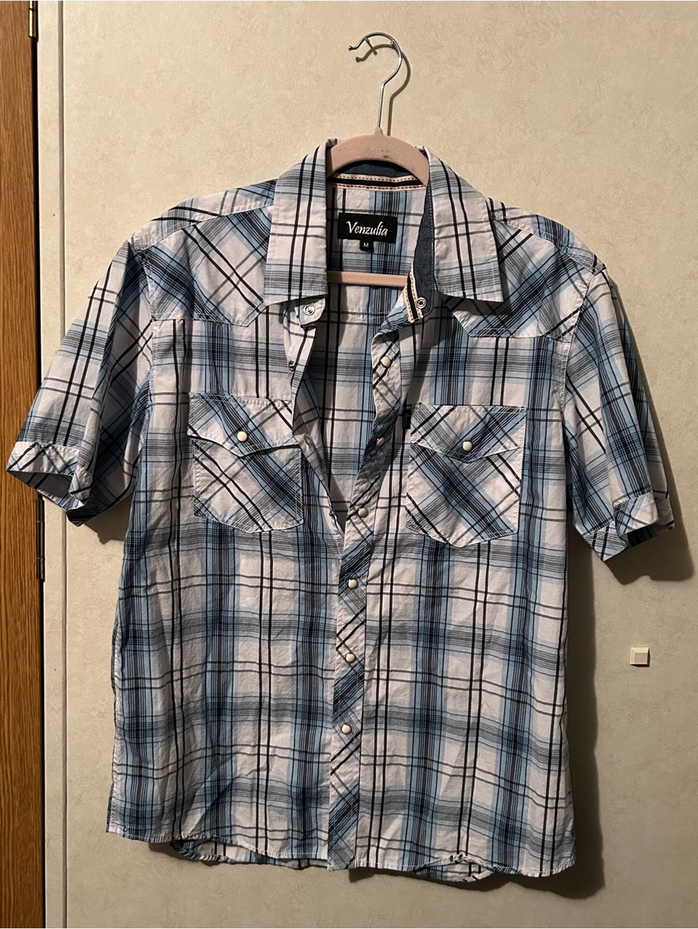 Venzulia Medium blue white striped shirt